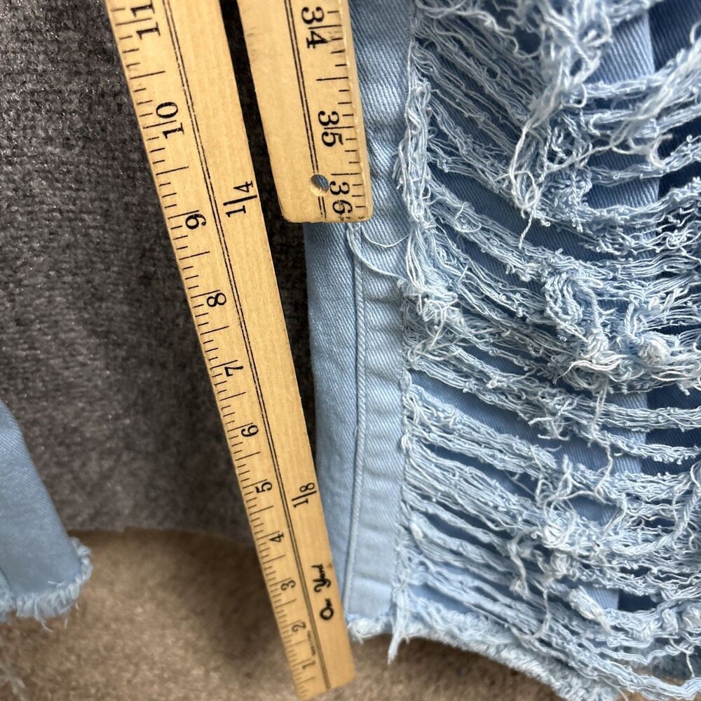 KLOUD9 Stacked Allover Shredded Jeans Mens Size 34 X 46 Light Blue Distressed - Picture 6 of 11